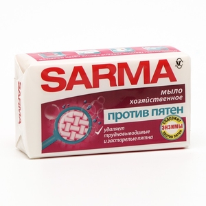Мыло хозяйственное Sarma «Против пятен», 140 г 1/4/48