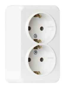 Розетка 2-я c/з Smartbuy ЮПИТЕР Накладной IP20. Белый