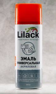 Аэрозольная эмаль универсальная LILACK 520мл краный глянцевый