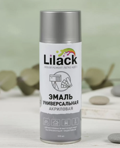 Аэрозольная эмаль универсальная LILACK 520мл серебристый глянцевый