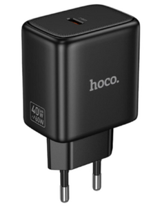 Сетевое зарядное устройство HOCO N83 Profit single port PD40W charger(EU)-BLACK