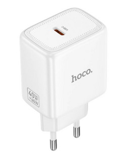 Сетевое зарядное устройство HOCO N83 Profit single port PD40W charger(EU) - White