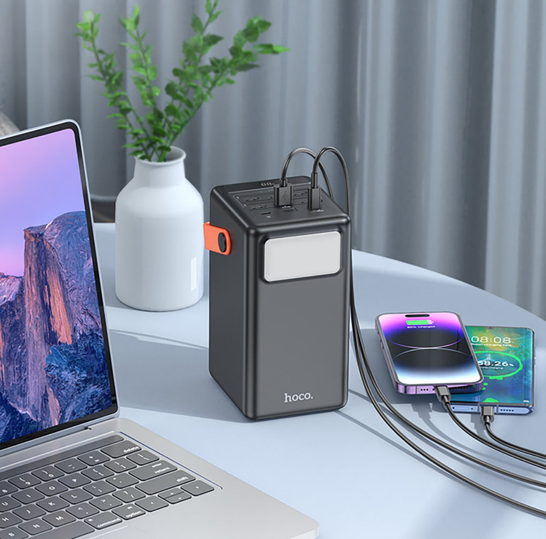 Аккумулятор внешний  Hoco J142 22.5W+PD20W 100000mAh 2Type-C/USB*6/Type-C*2 (black)(236147)