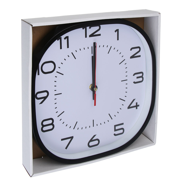 Часы настенные тм LADECOR CHRONO квадратные, 30x30x4 см, пластик, стекло, 1хАА