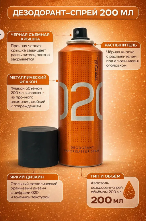 Дезодорант ОАЭ парфюмированный мужской ESCENTRIC MOLECULES escentric 02 200мл