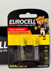 Батарейки Eurocell, алкалиновые AAA 2шт