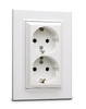 Розетка 2-я с/з СП Karea 16А IP20 бел. Makel+