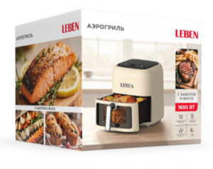Аэрогриль LEBEN 6л, 1600Вт, 220в, 12 программ бежевый