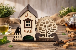 Чайный домик  для чайных пакетиков салфетницей Hand Made
