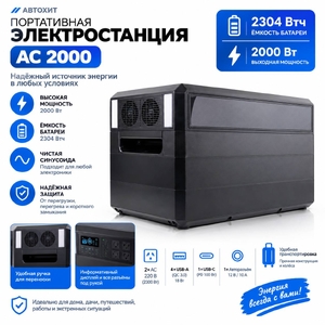 Портативная электростанция 2000W-2304ВтЧ (Белый)